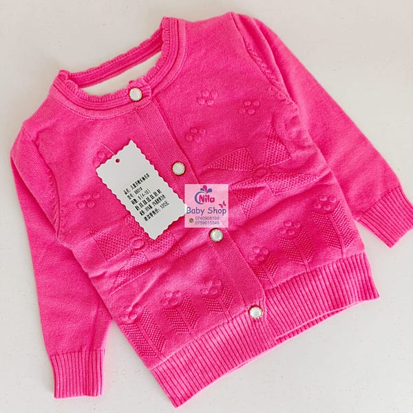 Baby Girl's Top Quality Button-Up Sweater - Image 2