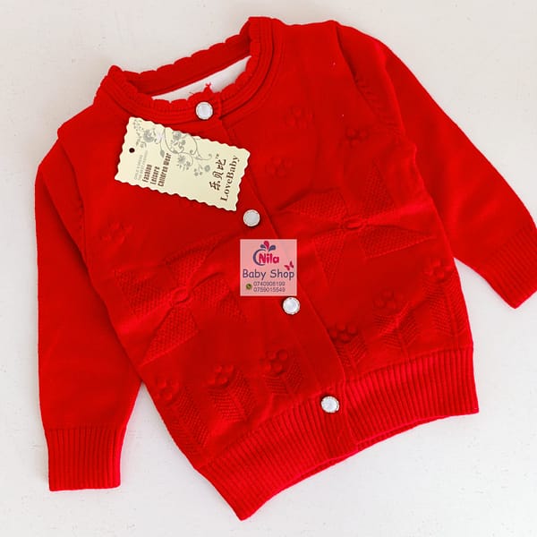 Baby Girl's Top Quality Button-Up Sweater - Image 3