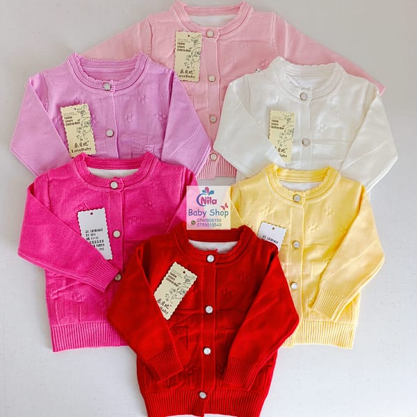 Baby Girl's Top Quality Button-Up Sweater